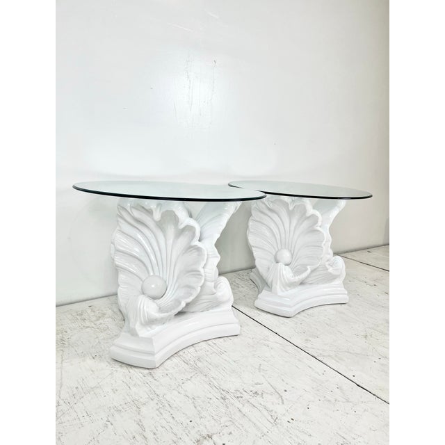 Vintage Plaster Shell Side Tables- A Pair For Sale In Tampa - Image 6 of 12