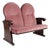 Vintage Pink Velvet Double Theater Bench, 1960 For Sale