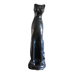 1970s Artisan Clay Cat Sculpture