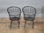 Wood Late 20th Century Pair of d.r. Dimes Sack Back Windsor Arm Chairs Bench Made Black Crackle Finish For Sale - Image 7 of 8
