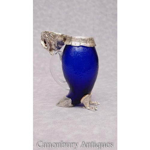 Silver Plate Bristol Glass Owl Drinks Dispenser For Sale - Image 6 of 15