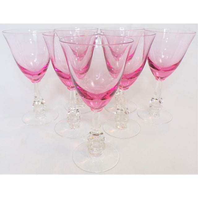 Vintage Tiffin Franciscan Wistaria Pink Cordial Glasses Set of Seven