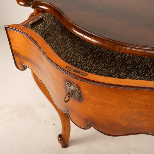 1980s 1980s Baker Furniture Milling Road Italian Provincial Carved Solid Maple Console Table W/ Lock & Key For Sale - Image 5 of 11