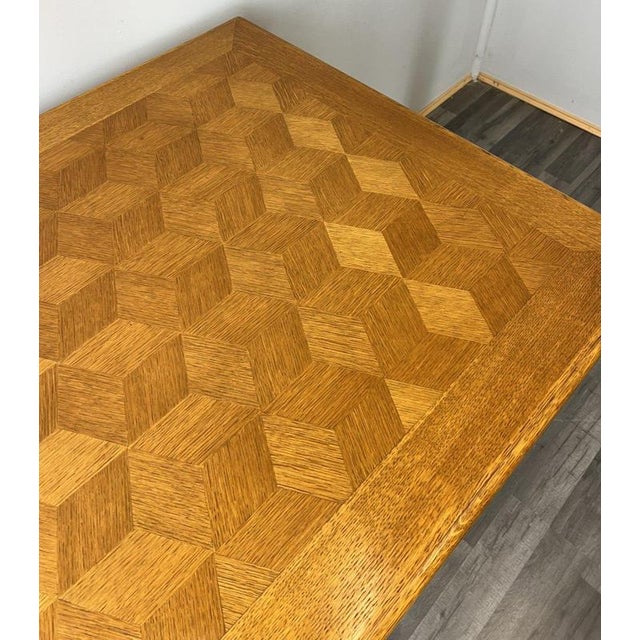 Brown Vintage French Louis XVI Carved Oak Extendable Dining Table For Sale - Image 8 of 12