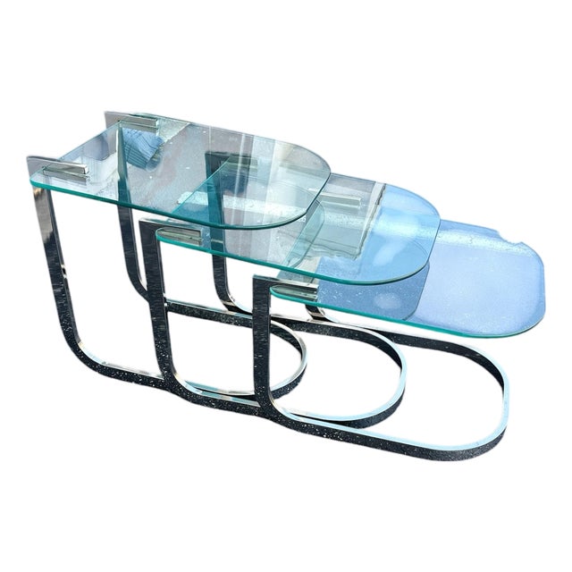 Mid 20th Century Chrome Nesting Tables For Sale