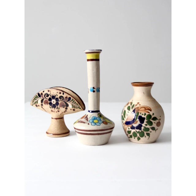 Tan Vintage Tonala Pottery Set of 3 For Sale - Image 8 of 11