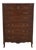 Vintage French Country Walnut Finish High Chest For Sale