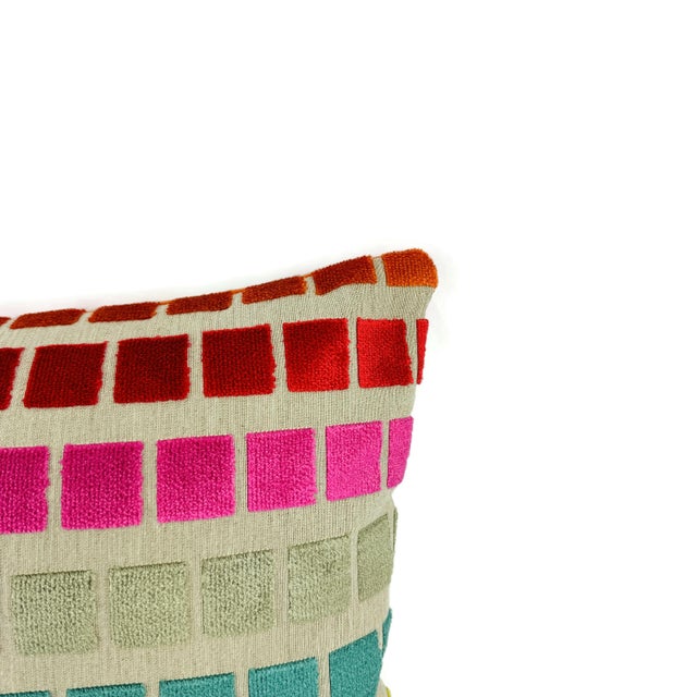 Kravet Design Rainbow Multi Color Velvet Squares Lumbar Pillow Cover ...