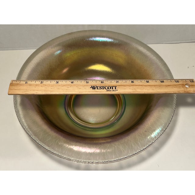 Vintage Gold Iridescent Art Glass Bowl For Sale In Los Angeles - Image 6 of 7