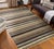5x8 Multicolor Hand-Knotted Wool Earthy Banding Striped Modern Carpet Rug For Sale - Image 4 of 4