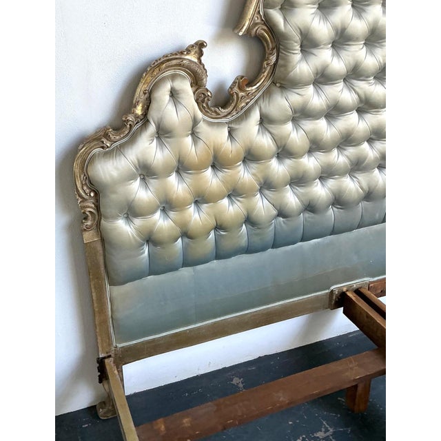 Wood Vintage Rococo King Size Tufted Headboard For Sale - Image 7 of 14