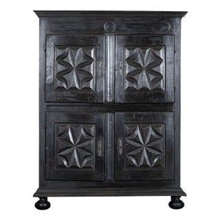 French Ebonised Oak and Walnut Cupboard, 1790s For Sale