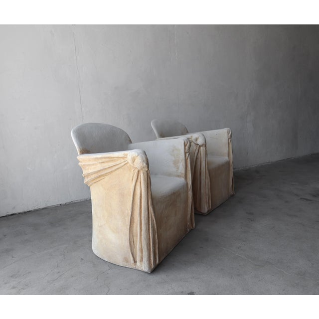 Plastic Draped Plaster and Fiberglass Chairs For Sale - Image 7 of 11