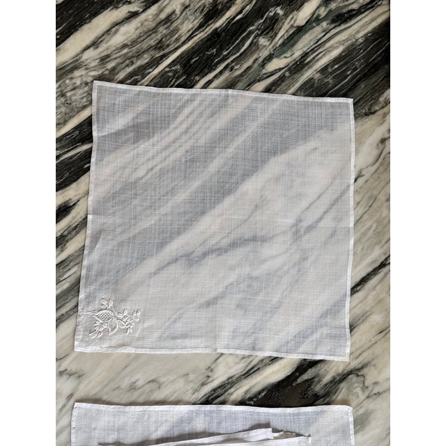 Textile Pomegranate Motif Fine Cotton Linen Napkins - Set of 8 For Sale - Image 7 of 15