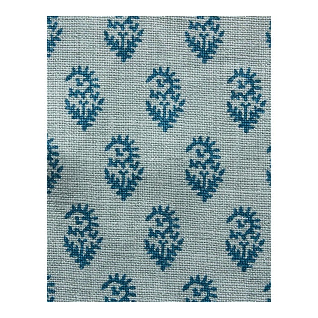 Peter Dunham Rajmata Tonal Fabric Blue/Blue 8 Yards For Sale