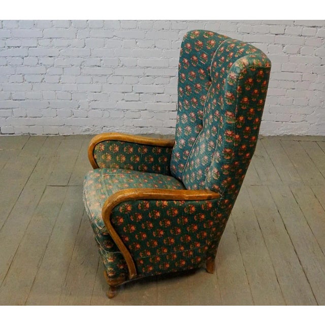 Large Mid-Century High Back Chaise Lounge, France For Sale - Image 4 of 8