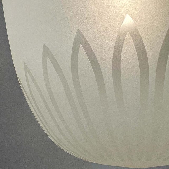 Frosted Glass and Brass Pendant by Hans Bergström for Asea, Sweden 1950s For Sale - Image 11 of 18