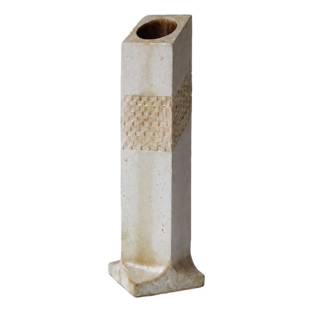 Square Tubular Vase in Glazed Stoneware by Roger Capron For Sale