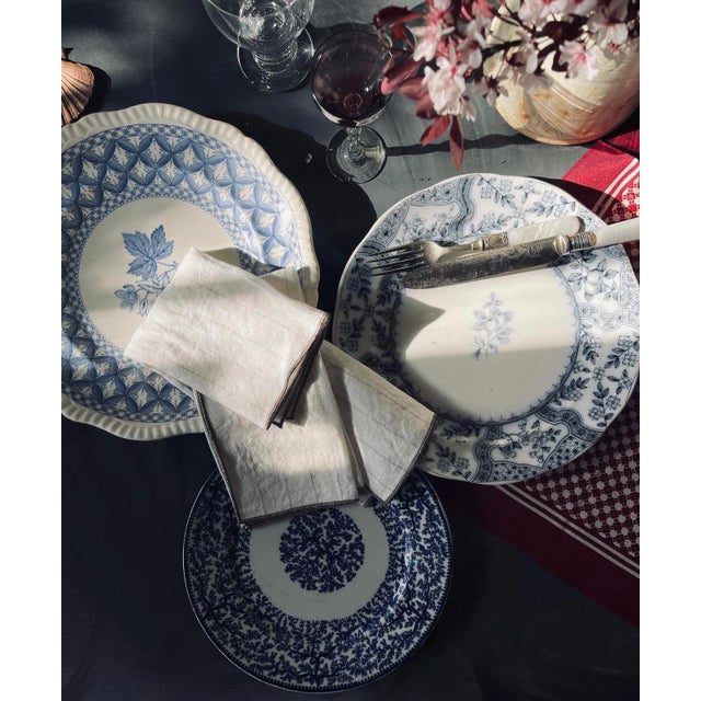 Collection of Three (3) Antique Blue and White Plates Gallery Wall For Sale - Image 10 of 10