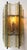 Pair of Mid-Century Modern wall lamps light sconces yellow amber and clear hammered glass and wrought iron, gilding gold...