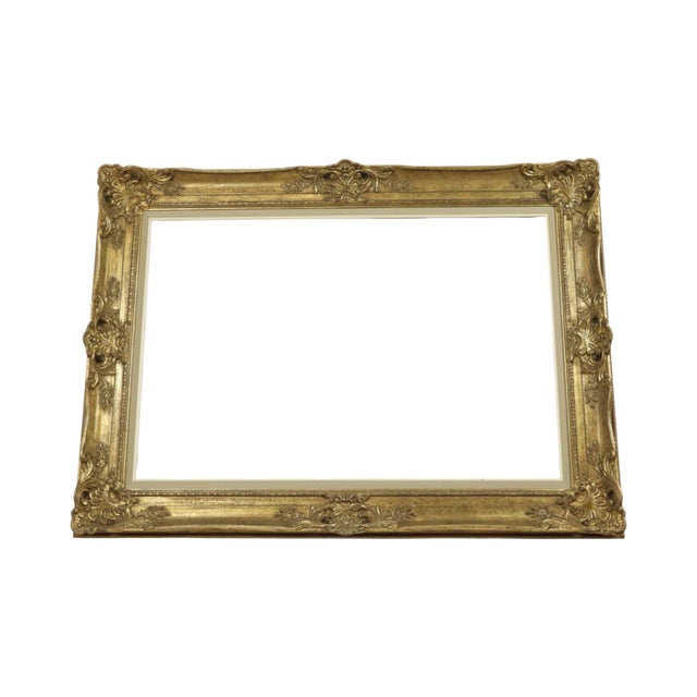 Magnificent large gilded vintage pine frame with a lovely aged patina, XL size, entirely in classic Baroque style,...