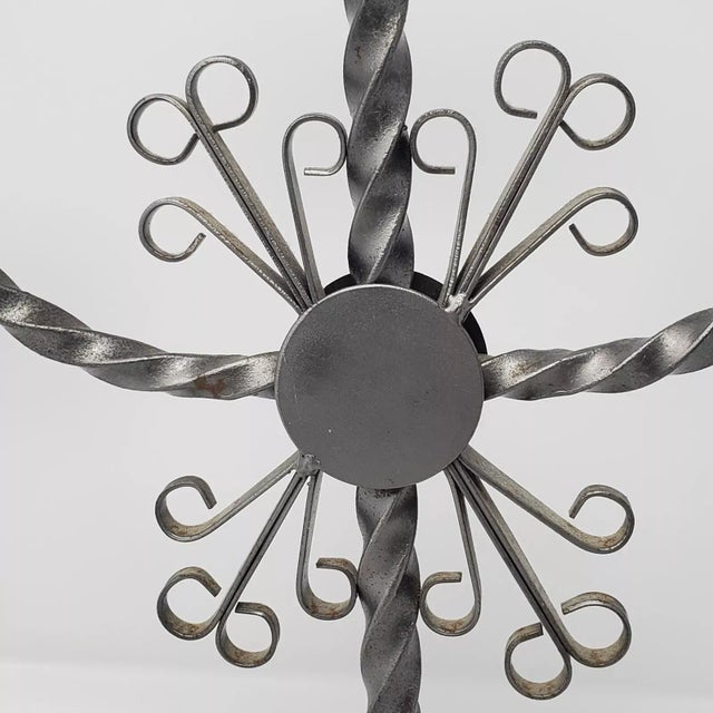 Set of 3 Metal Candelabra Candle Holders Svensk Kvalitetsprodukt Smedjan Sweden Mid 20th Century For Sale - Image 4 of 6