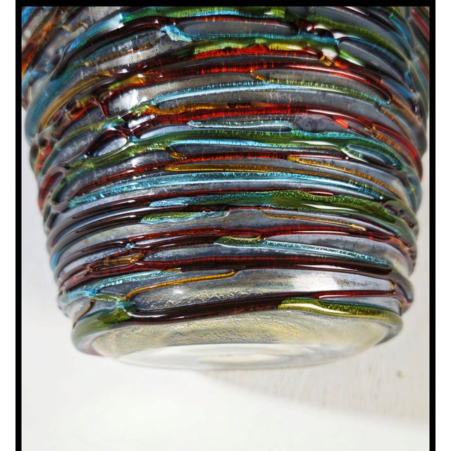 Mid-Century Modern Multicolored Murano Glass Vase by Enrico Cammozzo, Italy, 1980s For Sale - Image 15 of 18