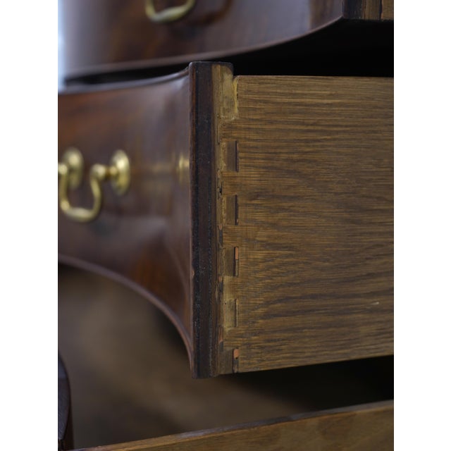 Baker Furniture Company Baker Mahogany Serpentine 4 Drawer Chest For Sale - Image 4 of 16