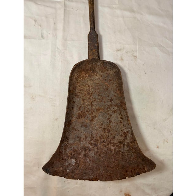 18th Century Antique 18th Century Wrought Iron Turned Brass English Fireplace Shovel Tool 17 For Sale - Image 5 of 11
