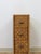 Wicker Parquetry Apothecary Narrow Four Drawer Chest Metal Base Coastal For Sale - Image 4 of 10