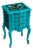 Bespoke Turquoise Rococo-Style Accent Chest With Emma Shipley Designs by Mary Street Gallery For Sale