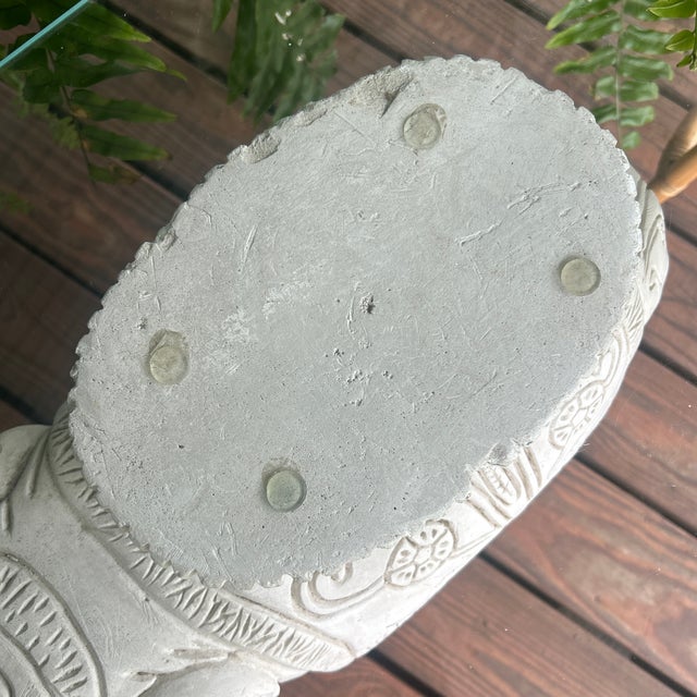 1960s Vintage Mexican Cast Concrete Folk Art Elephant Table With Glass Top For Sale - Image 5 of 12