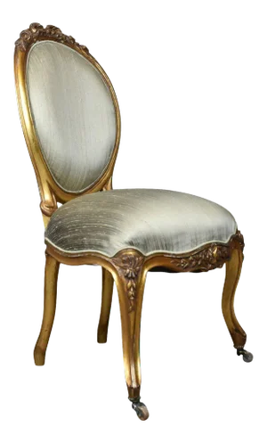 Mid 20th Century French Gilt Wood Salon Chair