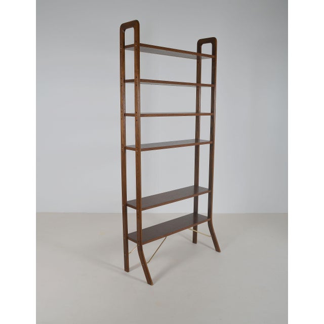 Danish Freestanding Wall Rack with Brass Accents, 1960s For Sale - Image 9 of 9