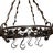 Late 20th Century Vintage Wrought Iron Hanging Pot Rack With Hand Forged Roses and Vines For Sale - Image 5 of 8