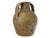 Late 19th century French glazed terracotta olive oil jug with a rounded provincial form and two generous loop handles...