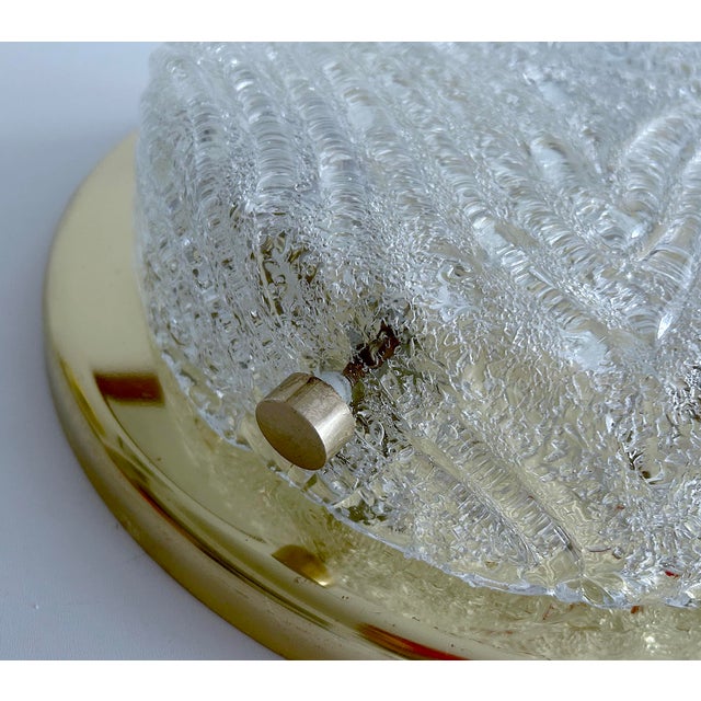 Gold Vintage Murano Glass Flush Light from Hillebrand, 1970s For Sale - Image 8 of 16