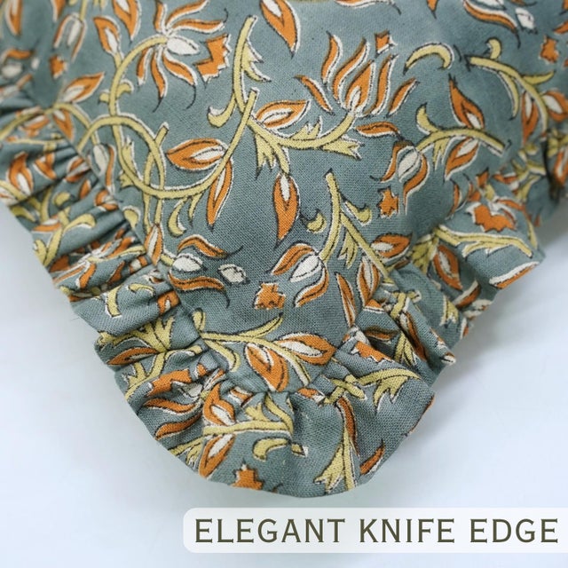 Industrial Artisan Frill Pillow Cover Classic Ruffled Decorative Cushion for Home Styling- 12x20 Inch Kamal Dutta For Sale - Image 3 of 6