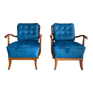 Art Deco Lounge Chairs by Gyula Kaesz, 1930s, Set of 2 For Sale
