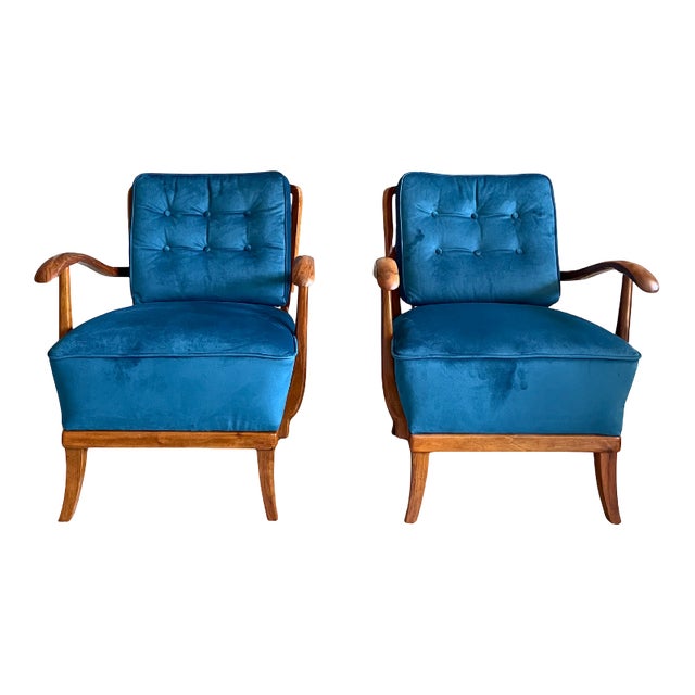 Art Deco Lounge Chairs by Gyula Kaesz, 1930s, Set of 2 For Sale
