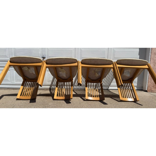 Late 20th Century Set of 4 Postmodern Italian Slatted High-Back Dining Chairs by Pietro Costantini For Sale - Image 11 of 18