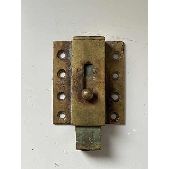 Art Deco Antique 1900s Heavy Brass Door Lock For Sale - Image 3 of 4