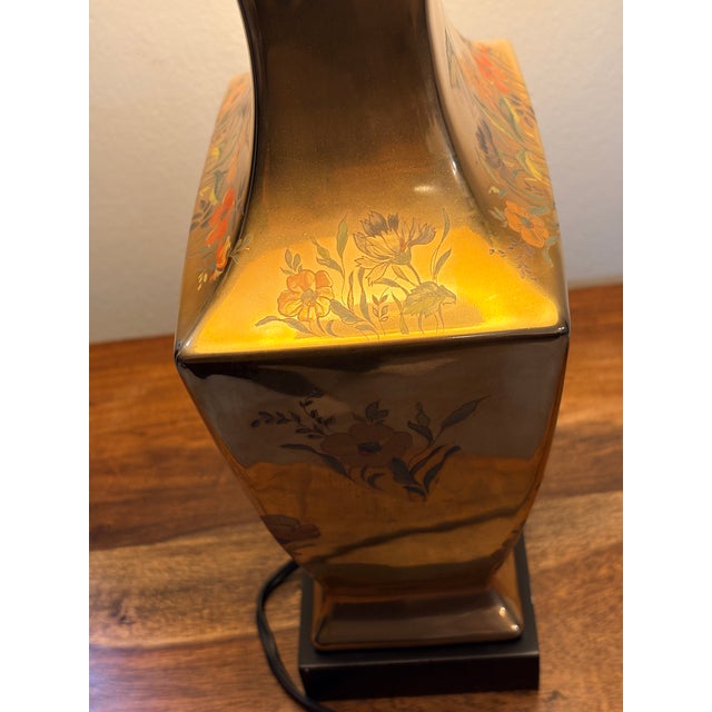 Vintage Morris Greenspan Chinoiserie Gold Lamp For Sale - Image 14 of 16