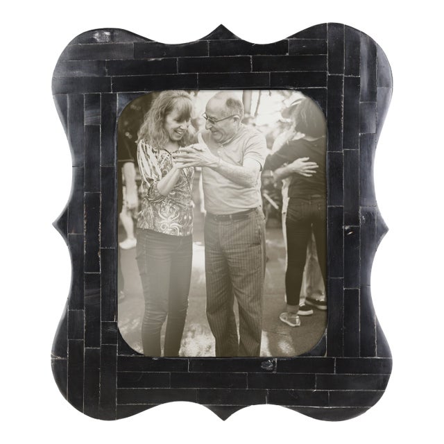 Black Scalloped Bone Inlay Picture Frame For Sale