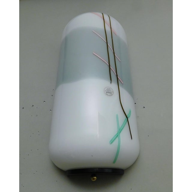 Italian 20th Century Frosted White Murano Sconces - a Pair For Sale - Image 3 of 10