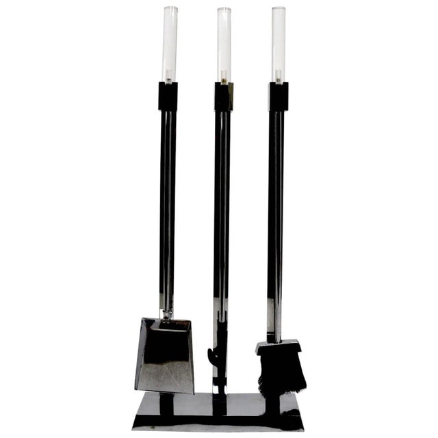 Chrome and Lucite Fireplace Tool Set Chairish