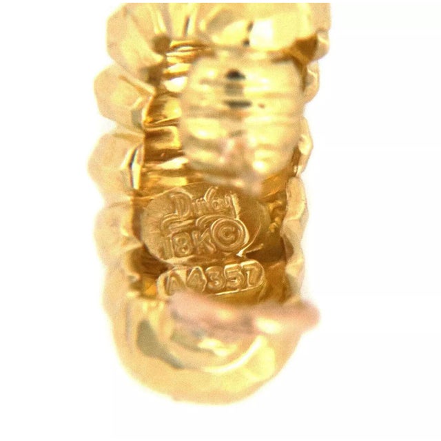 Henry Dunay 18k Gold Hammered Shrimp Style Post Clip Huggie Earrings, 2 Pieces For Sale In Miami - Image 6 of 6