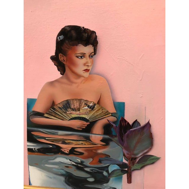 Joshua GriffitIsraeli Pop Art Large Vintage Antique Auto Pink Oil Painting Americana, 1989 For Sale - Image 4 of 6