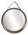 Round Mirror in Teak and Leather Luxus Vittsjö by Uno and Östen Kristiansson, 1960s For Sale