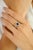 American 14k White Gold Sapphire Diamond Pear Engagement Ring Size 5.5 For Sale - Image 3 of 12